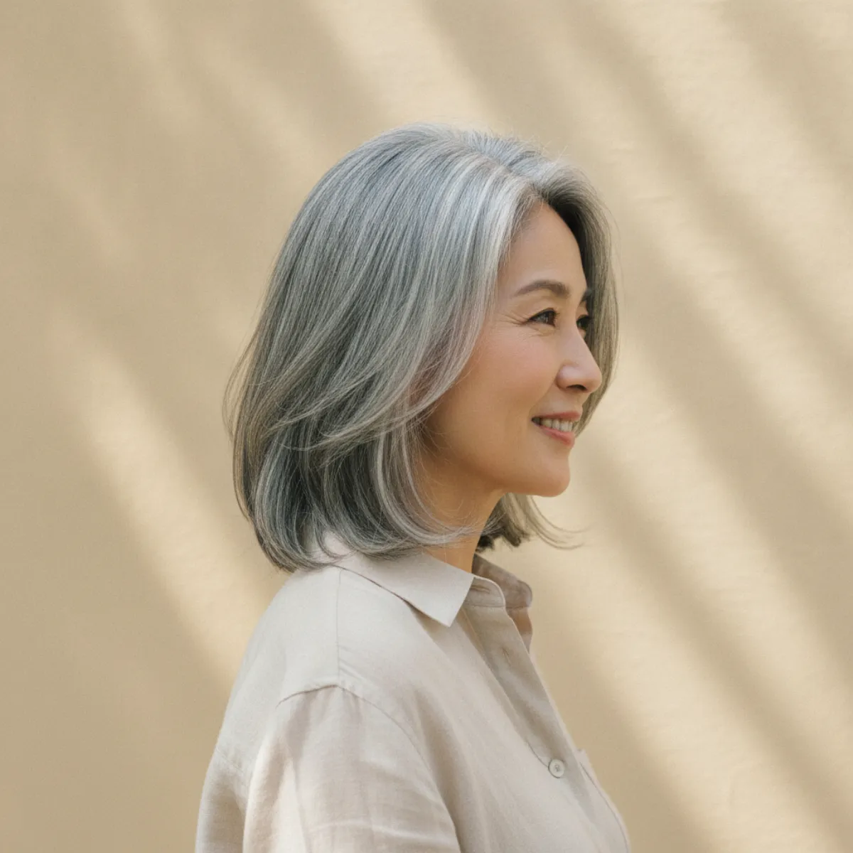 白髪をいかす、ハイライトグレージュ